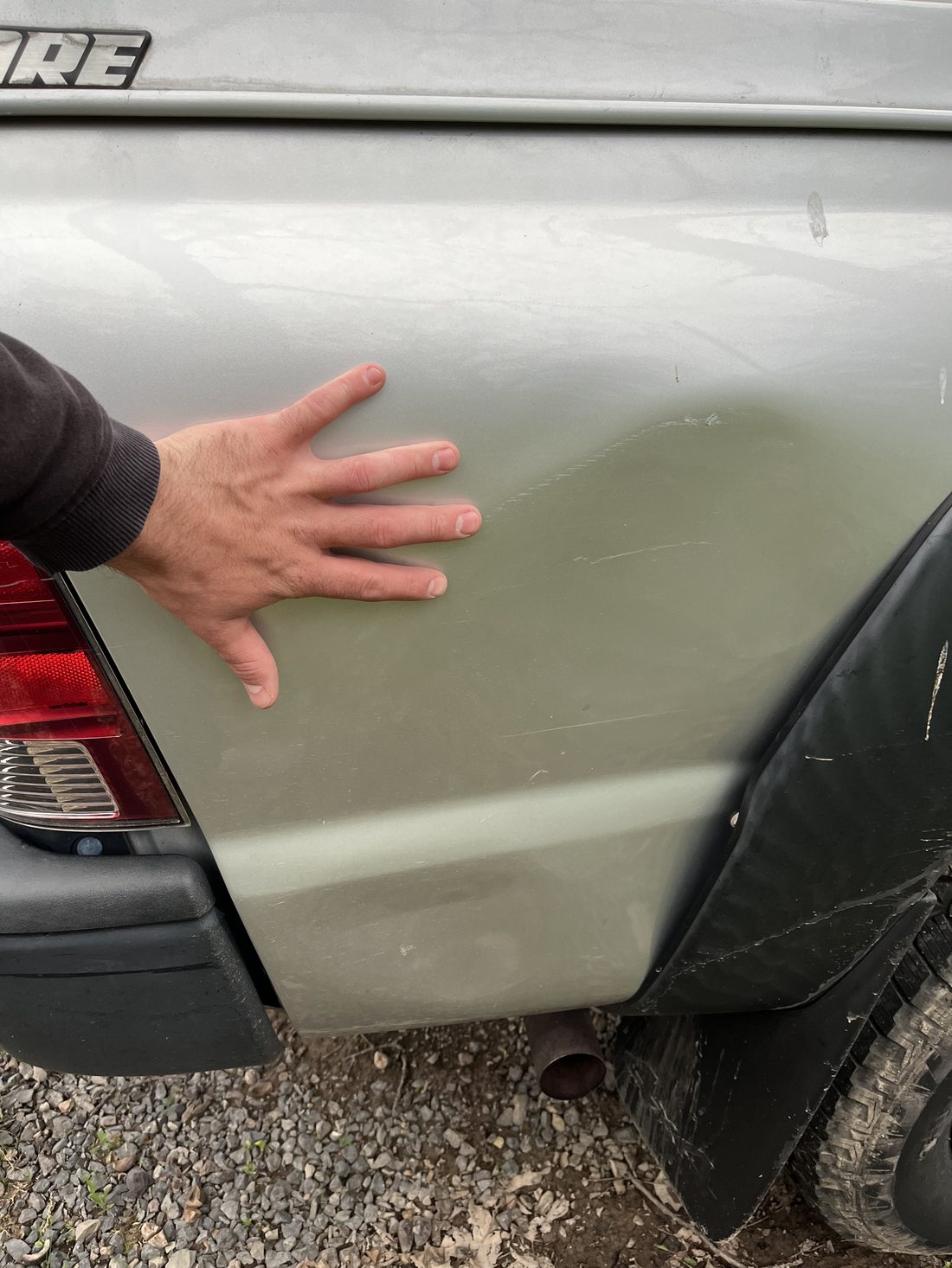 Dent before paintless dent repair - Flawless Dents (example 1)